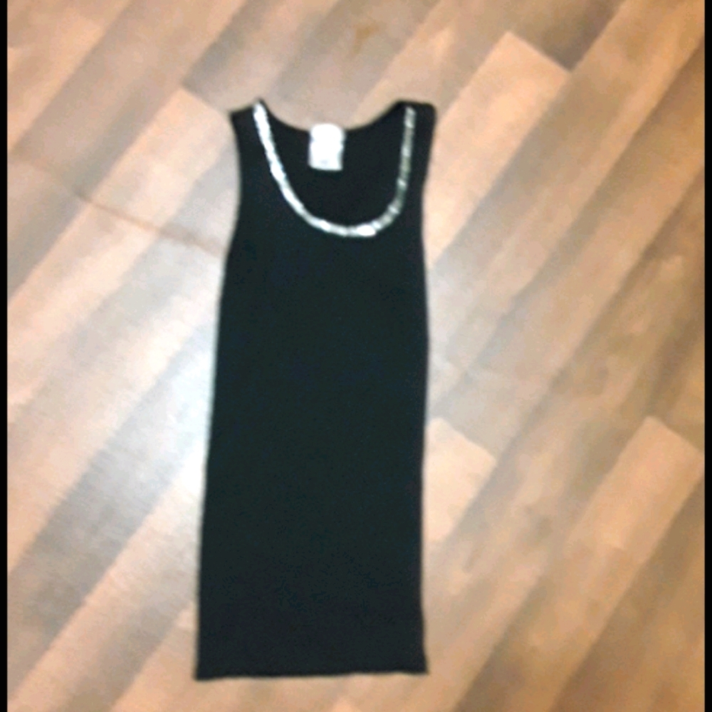 Sequin neckline tank top